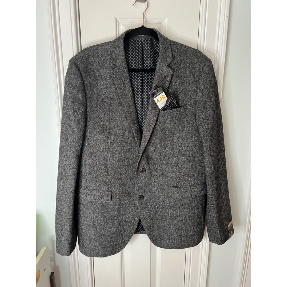 Primark Grey Heather Suit Jacket Blazer 44R Regular Fit New With Tags